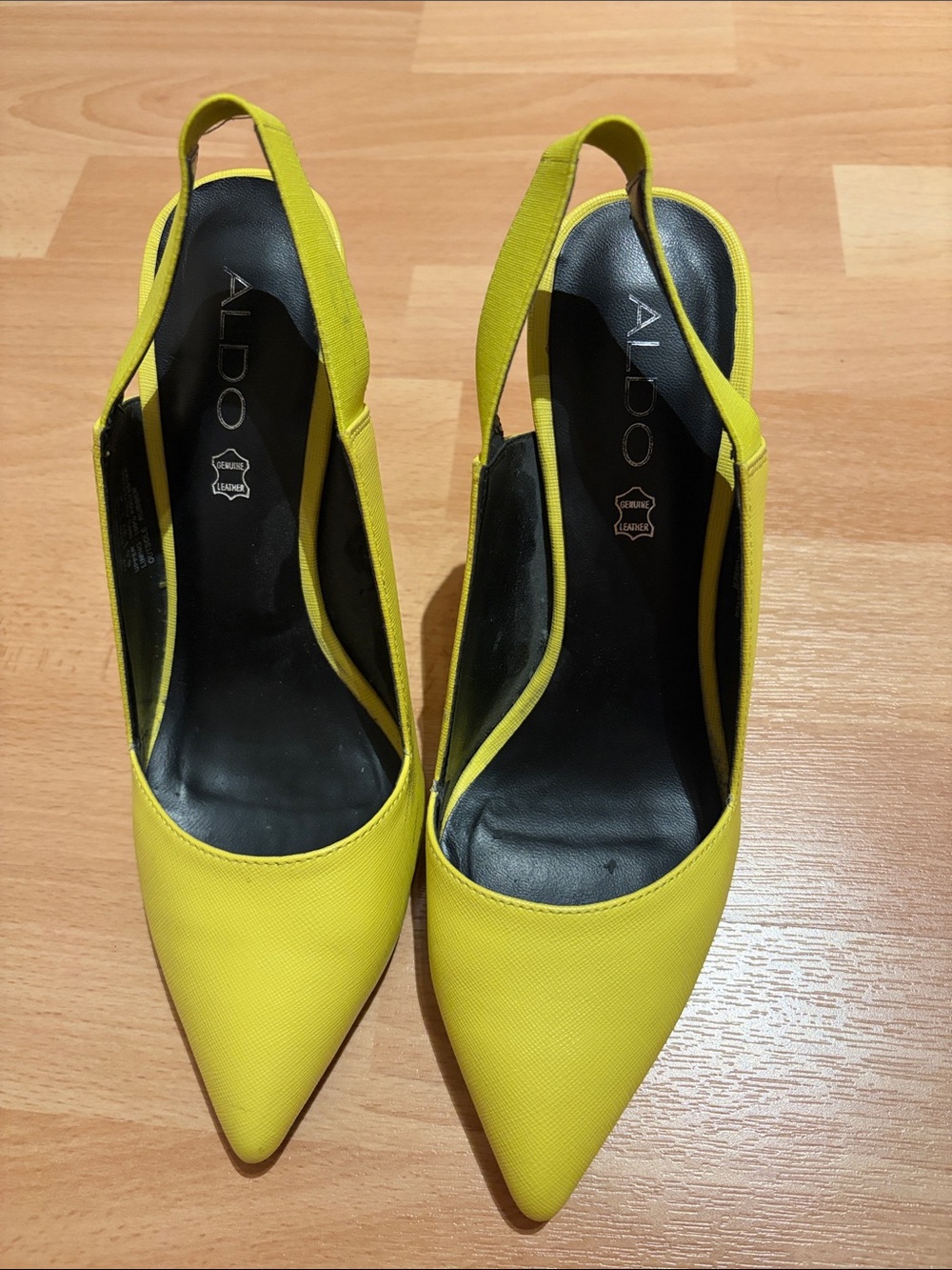 ALDO Yellow Pointed-Toe Slingback Heels
